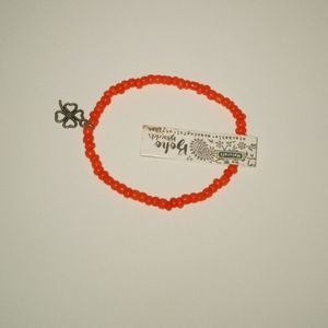 Halcraft Boho Four Leaf Clover Glass Beads Stretch Bracelet